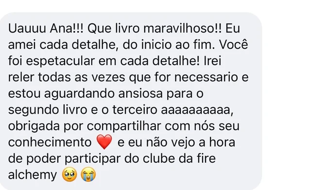 Mensagem de uma leitora sobre o e-book