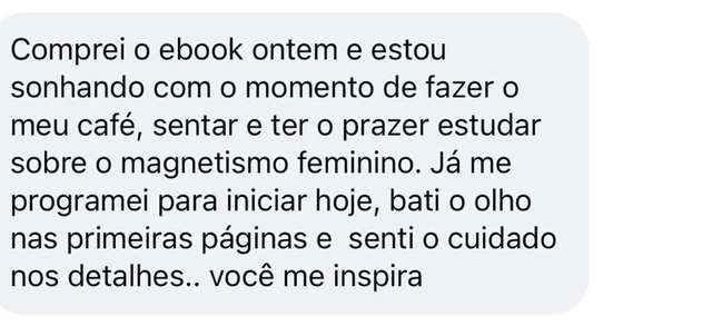Mensagem de uma leitora sobre o e-book